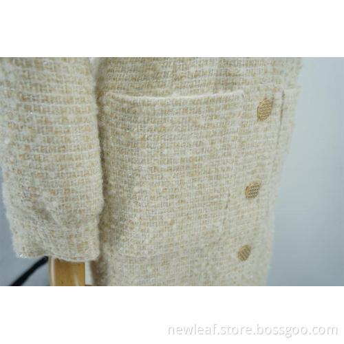 Ladies Coats Coats Langarm Tweed Stoff Ladies Kleid